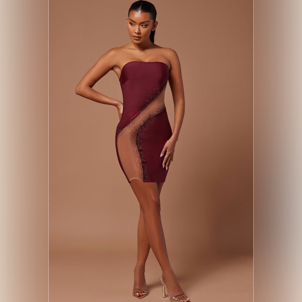 Fashion Nova - Nights In Milan Embellished Mini
Dress